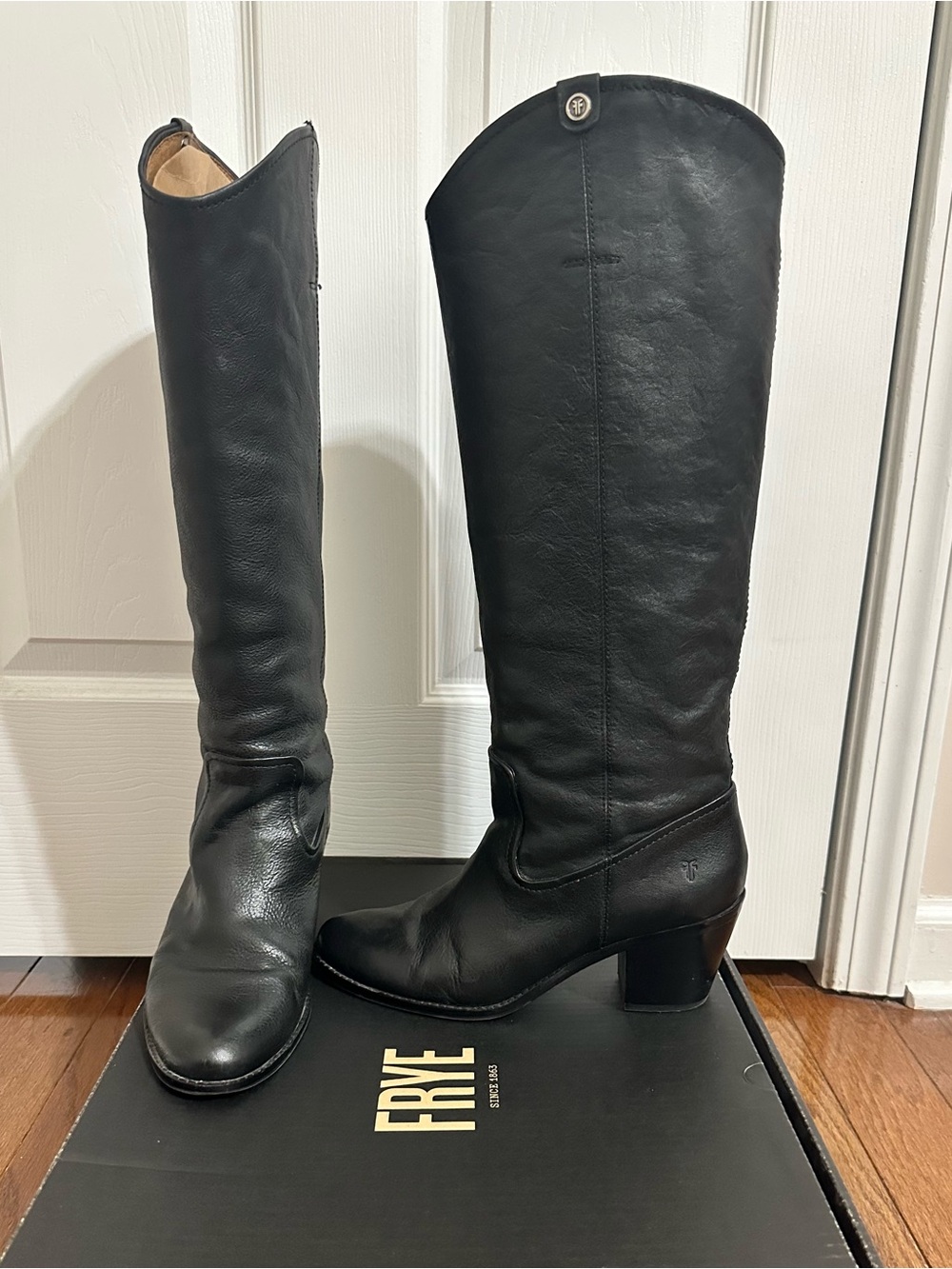 Frye Jolene Women's Black Leather Tall Boots
